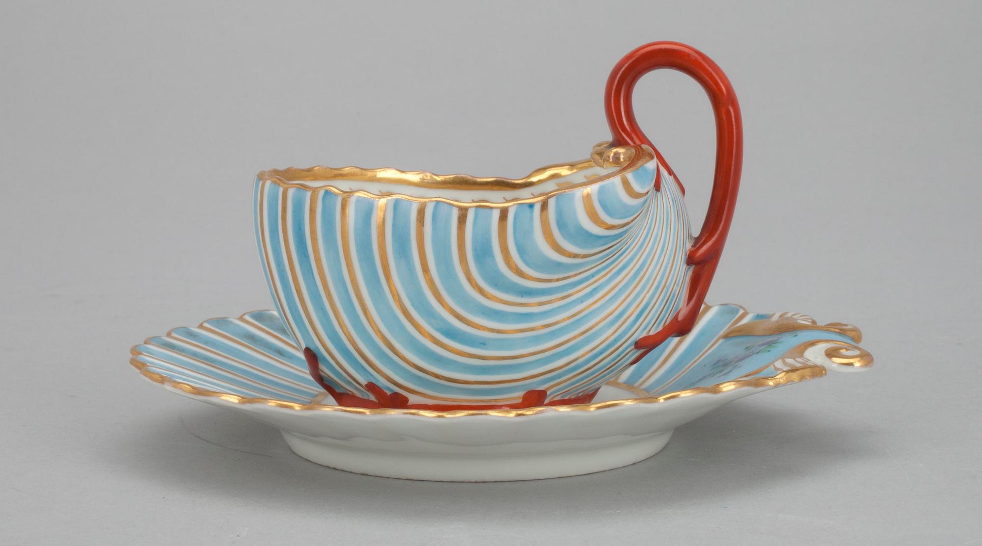 CUP AND SAUCER, A. Popov, Russia, mid 19th century.