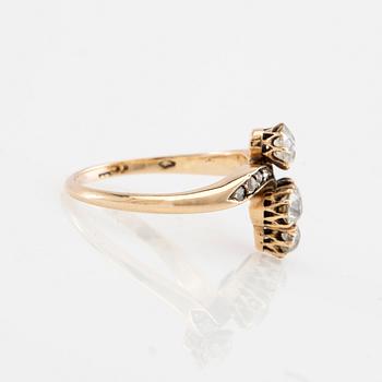 Art Nouveau ring, 18K gold and diamonds, Austria-Hungary, turn of the 19th century.