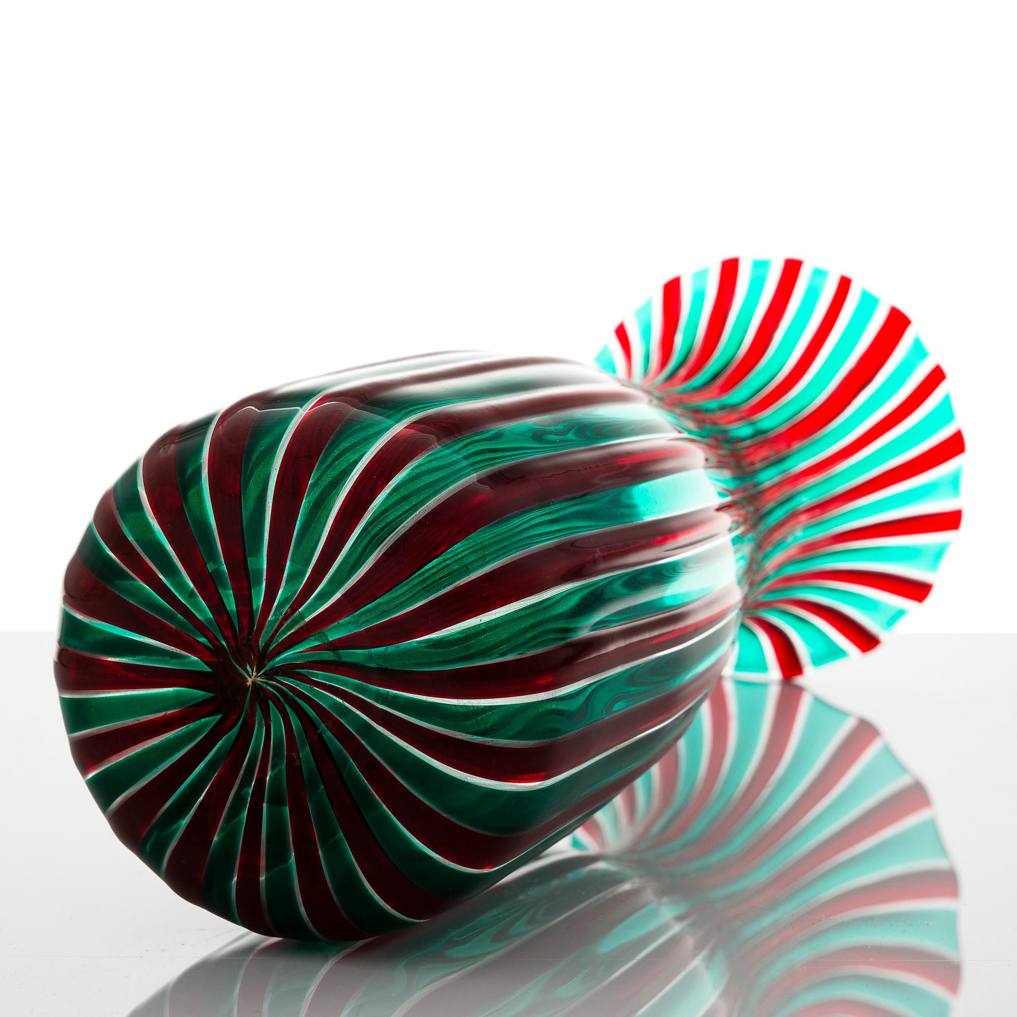 GIO PONTI, a 1950's 'a canne' vase for Venini Murano.