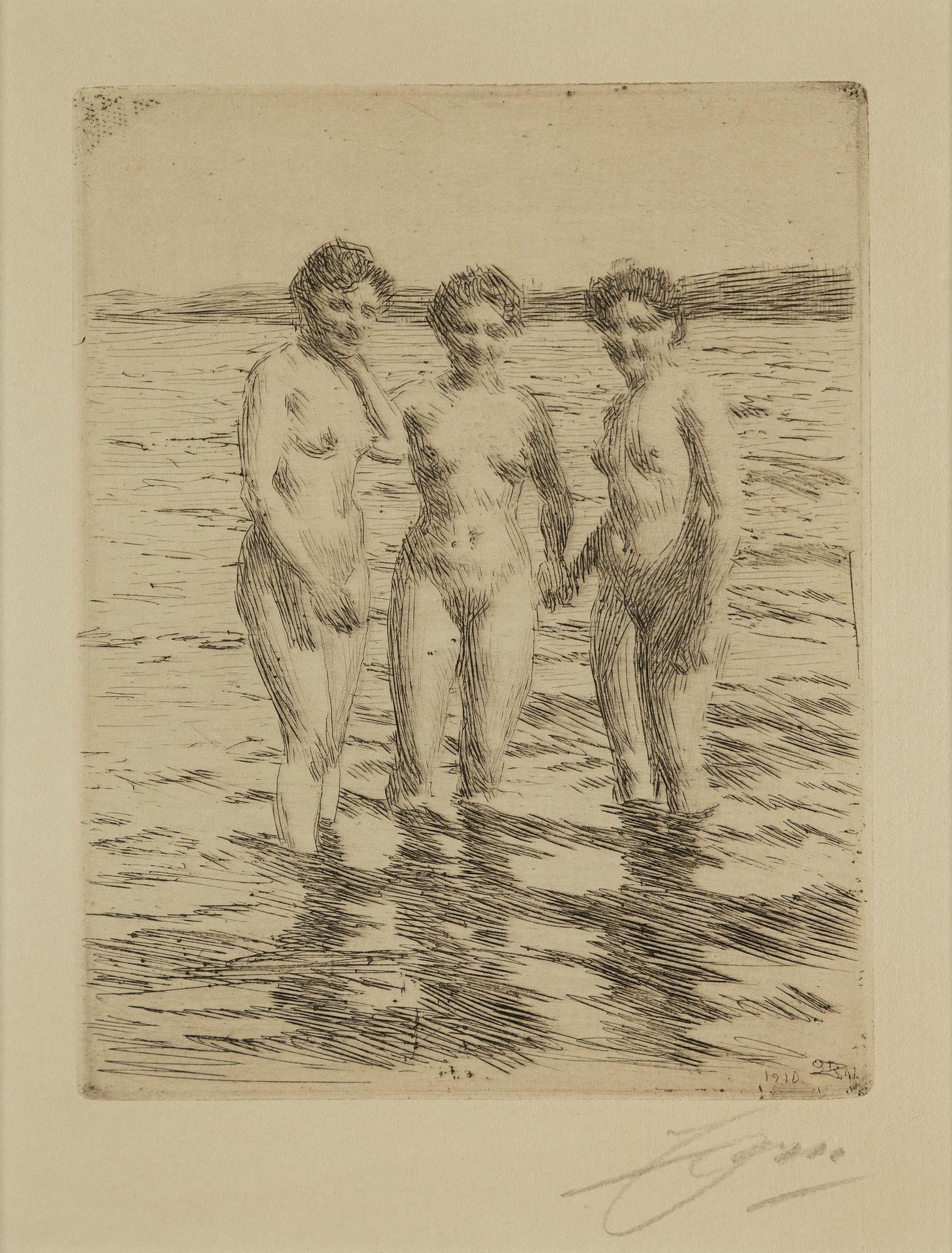 ANDERS ZORN, etsning, 1910, signerad med blyerts.