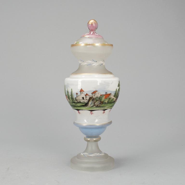 BÄGARE MED LOCK, glas. 1800/1900-tal.