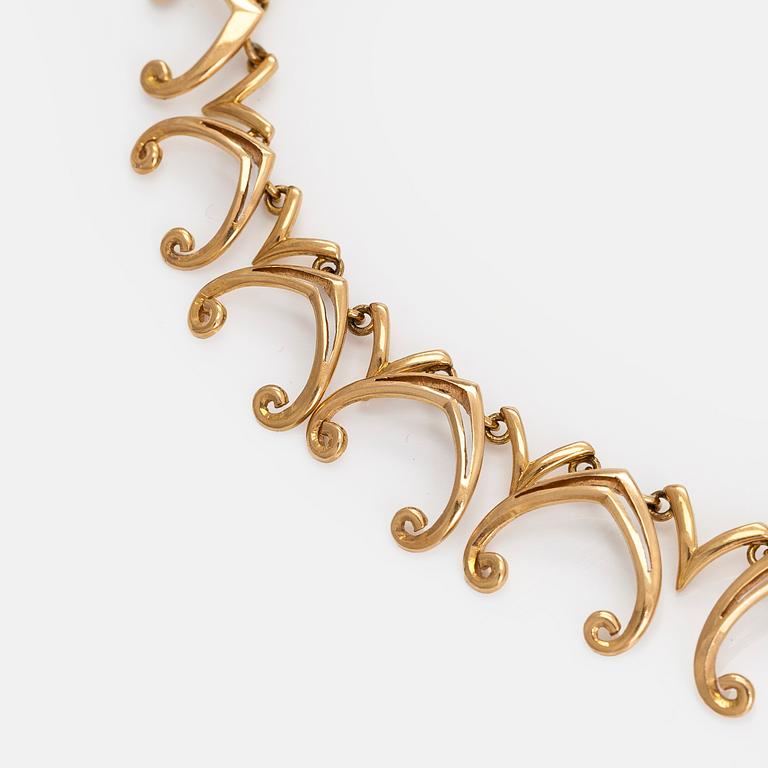 Collier, 18K guld, Timanttikoru, Helsingfors 1965.