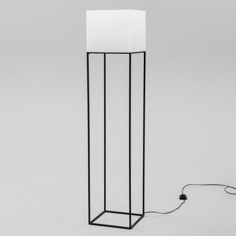 An acrylic and aluminum floor lamp, Søberg Lystek Denmark.