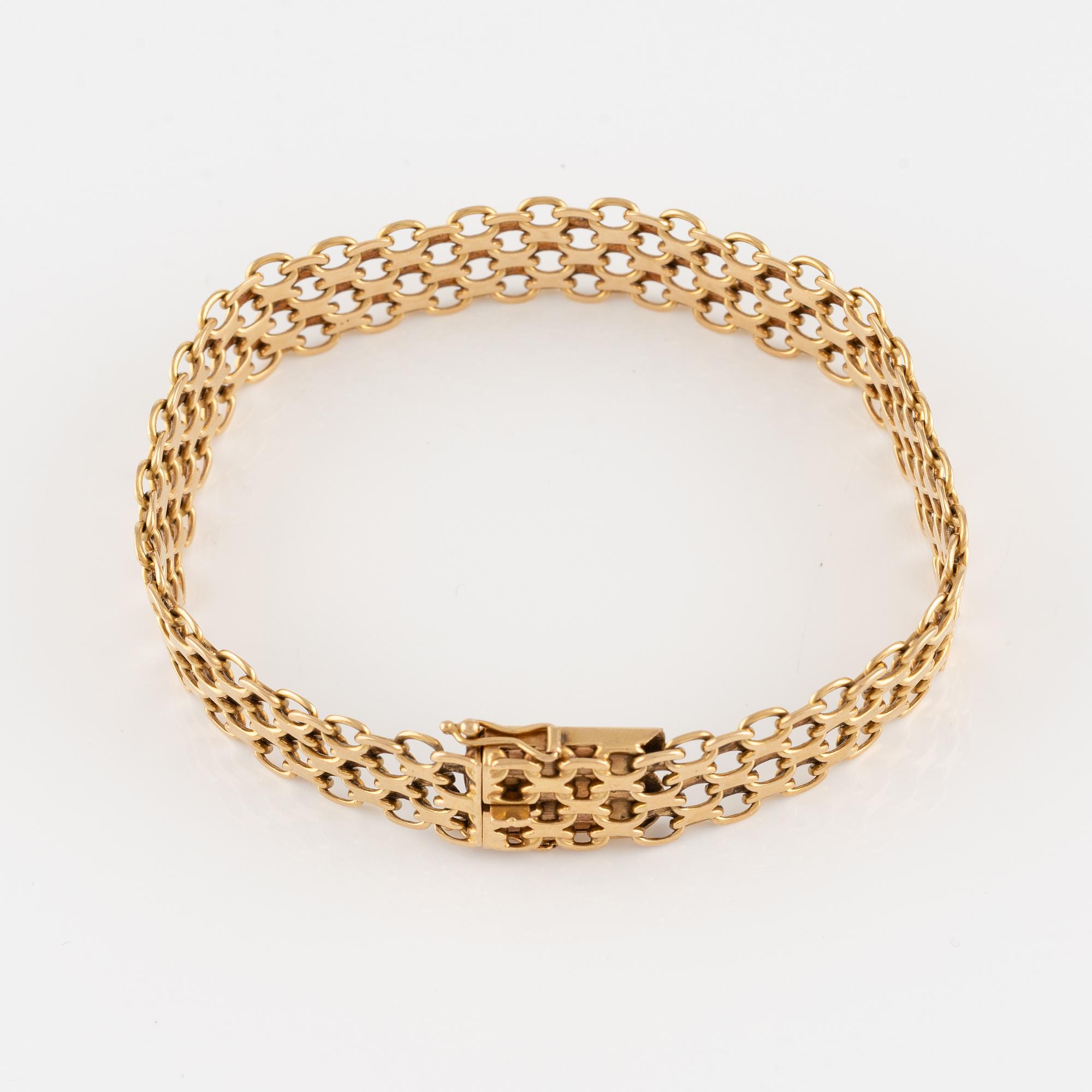 Armband 18K guld, X-länk.