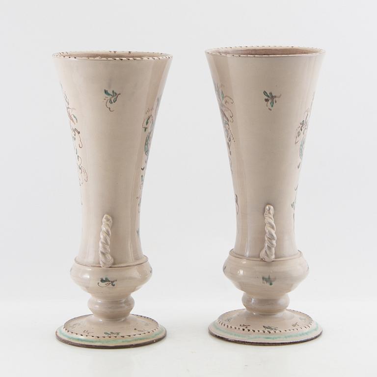Vases a pair of Gabriel faience Gefle 1920s faience.