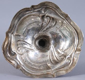 LJUSSTAKE, silver, rokokostil, 1700/1800-tal.