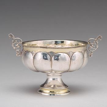 A Swedish silver parcel-gilt brandy-bowl, mark of Olof Grubb Hudiksvall 1800.