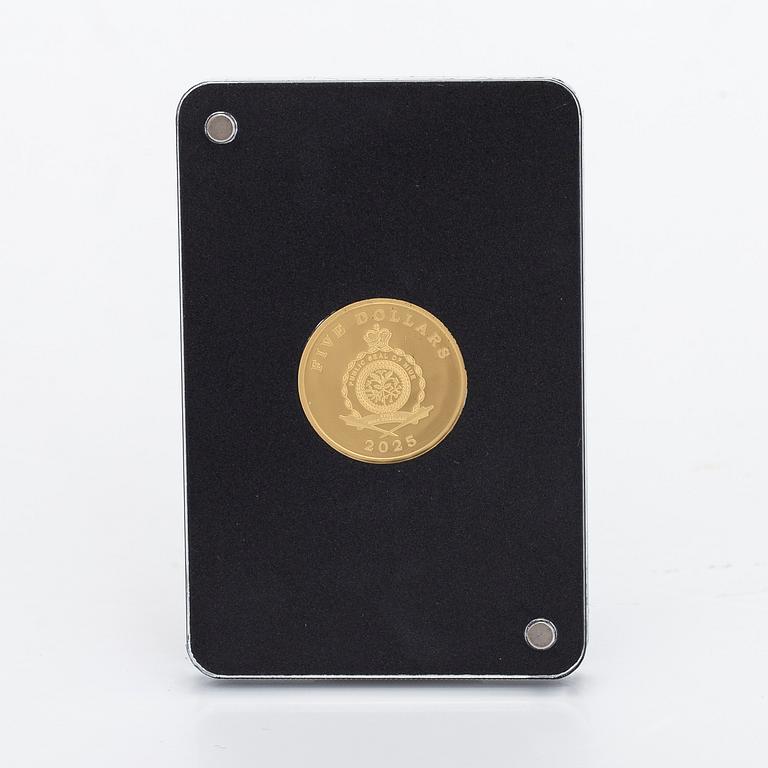 Coin, Moomin 80, gold 99.9%.