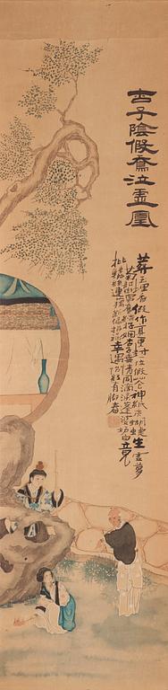 Zhang Zhiwan (1811-1897), målningar, ett par. Qingdynastin.