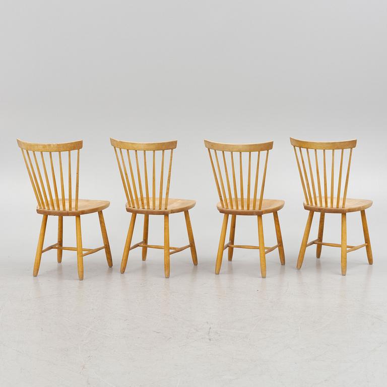 Carl Malmsten, chairs, 4 pcs, 'Lilla Åland', second half of the 20th century.