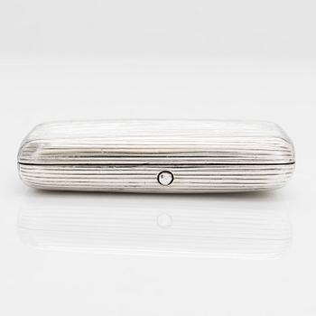 A silver cigarette case, Moscow 1886. Unidentified maker's mark.