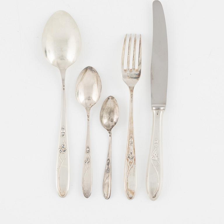 A 30-piece 800 silver cutlery, Warsaw, Poland, after 1920.