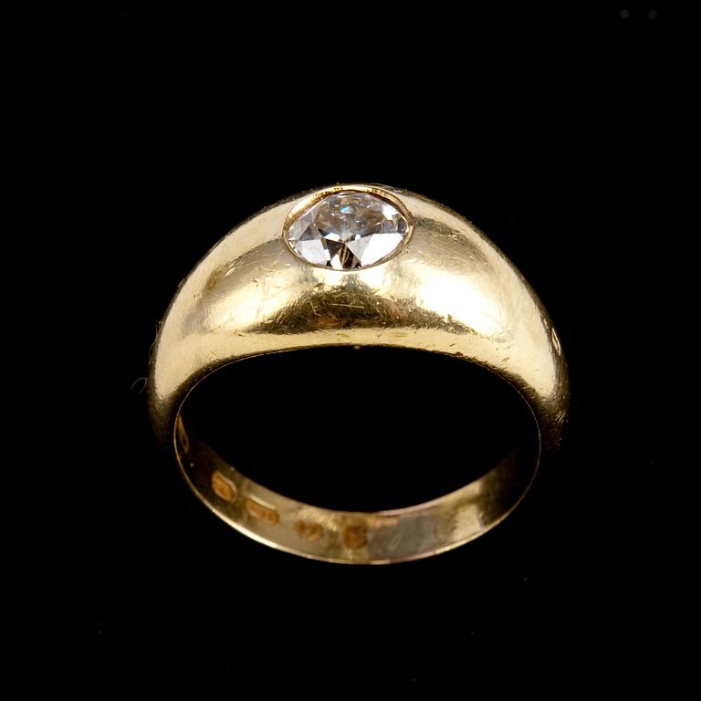 A RING, old cut diamond c 1.00 ct.