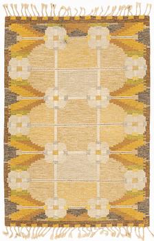 Ingegerd Silow, a flat weave rug, signed IS, c. 200 x 138 cm.