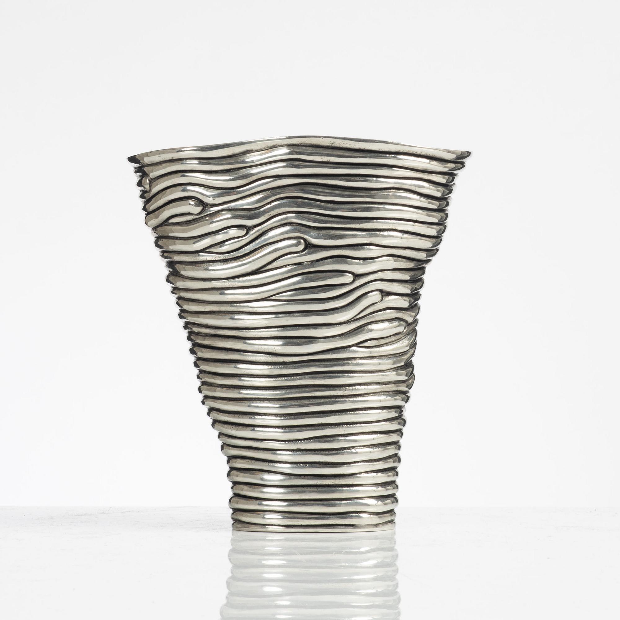 Annika Jarring, a pewter vase, "Randig", Svenskt Tenn, Stockholm 2009.