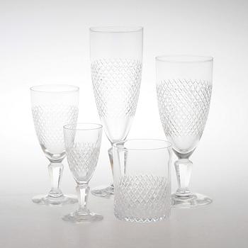 SERVIS, 54 delar, glas, "Safir",  Kosta Boda, 1900-tal.