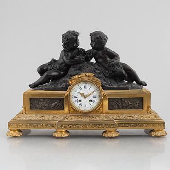 A French mantle clock, mid19th century.