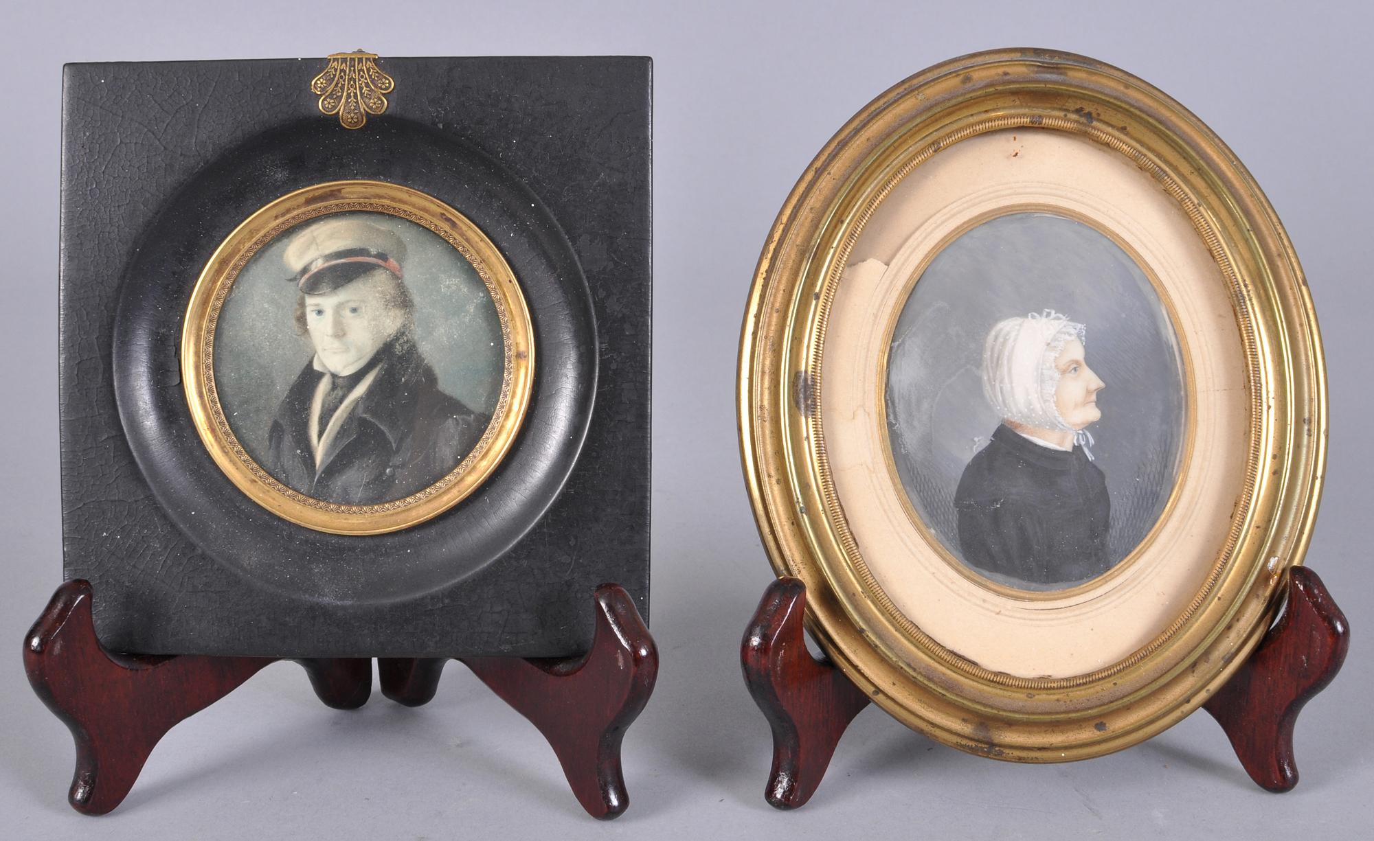 MINIATYRER, 2 st, 1800/1900-tal.