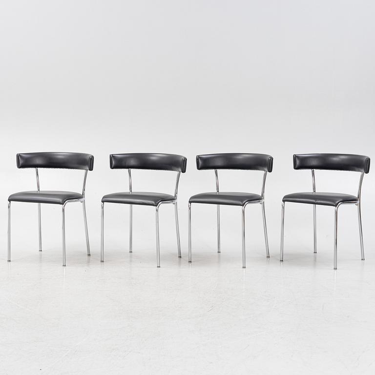 Lindau & Lindekrantz, four 'Royal' chrome chairs Lammhults.