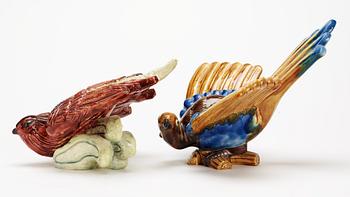 Two Gunnar Nylund stoneware figures of birds, Rörstrand.