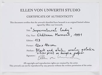 Ellen von Unwerth, "Supernatural lady", 1991.