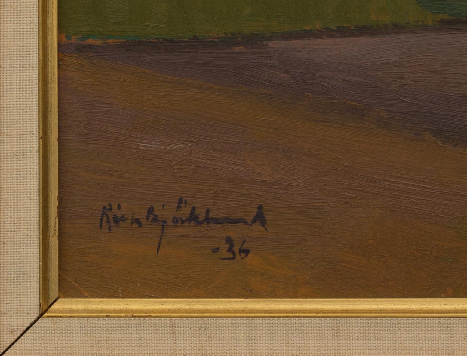 RICHARD BJÖRKLUND, olja på pannå, signerad och daterad- 36.