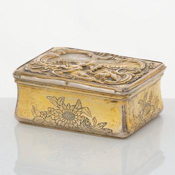 A Swedish Rococo silver-gilt snuff-box, mark of Kilian Kelson, Stockholm 1759.