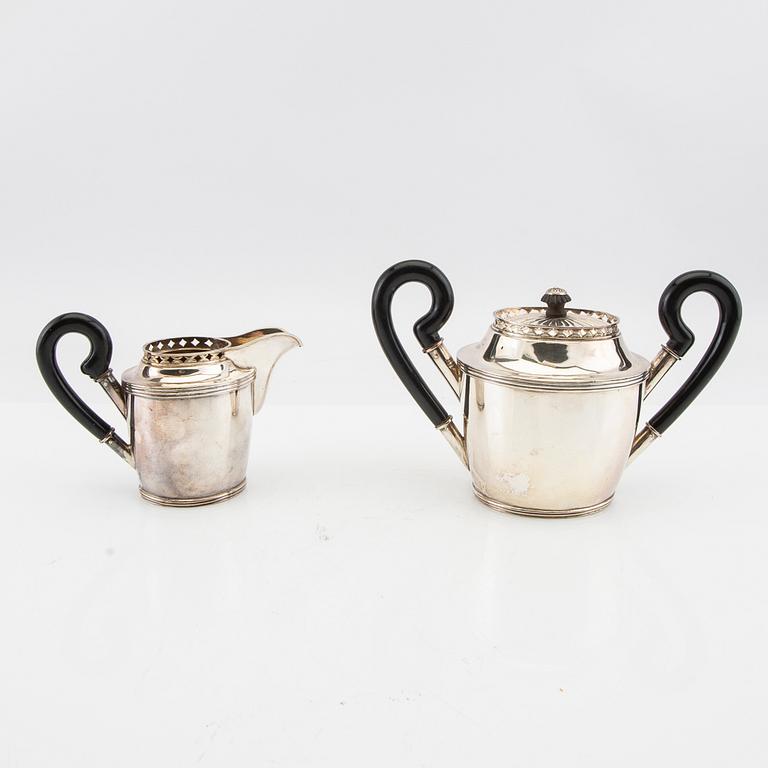 Kaffeservis 3 dlr sterling silver Johanssons eftr Stockholm 1963.