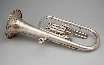 HORN, försilvrat mässing, "Embassy", Besson, London, England, 1900-tal.