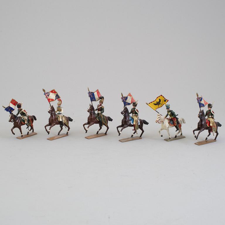 Six French tin soldiers from 20 th century.