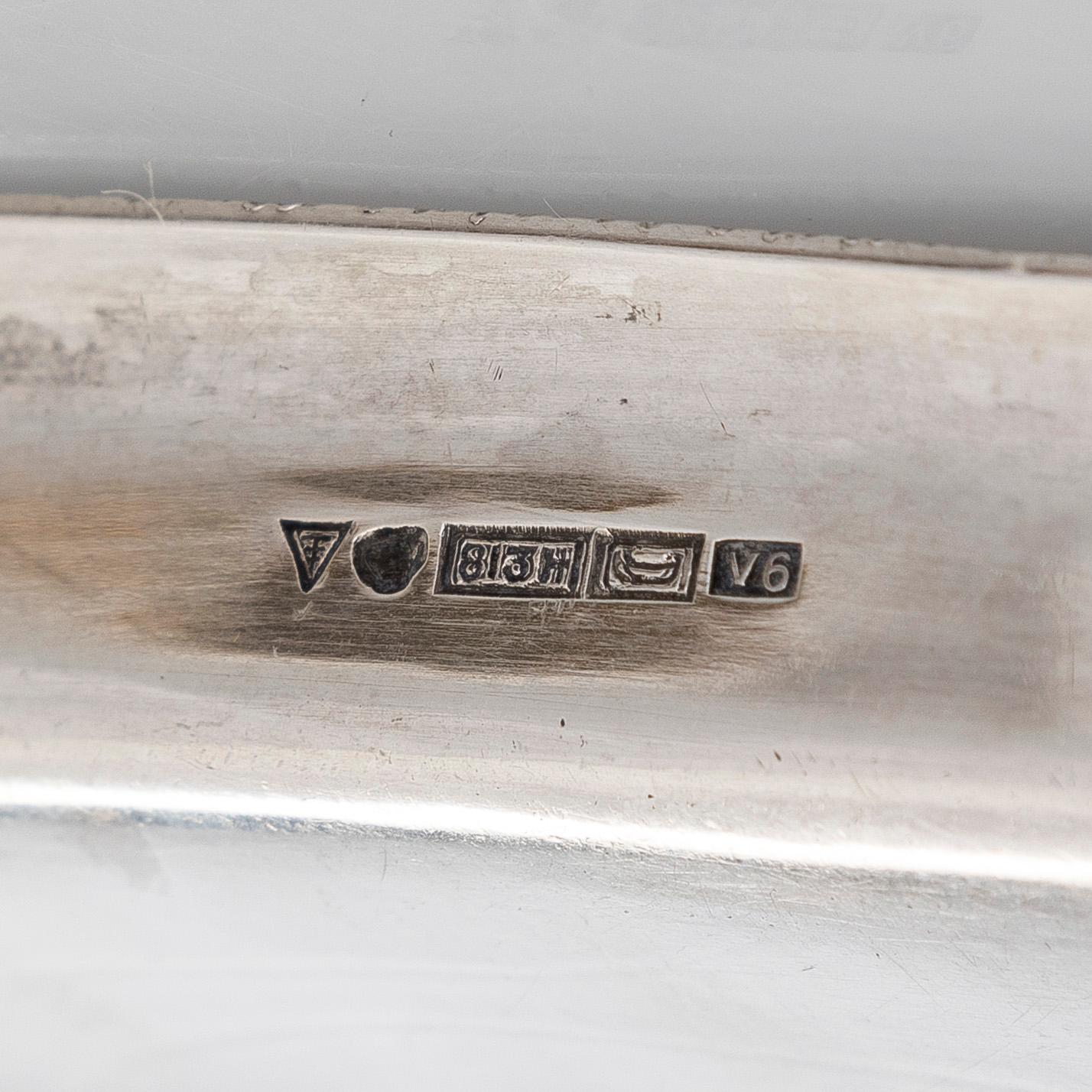 Vateja, 5 kpl, hopeaa ja messinkiä, Birgit Rydman ja Liisa Heinämaa, Tillander, Helsinki 1950-luku.