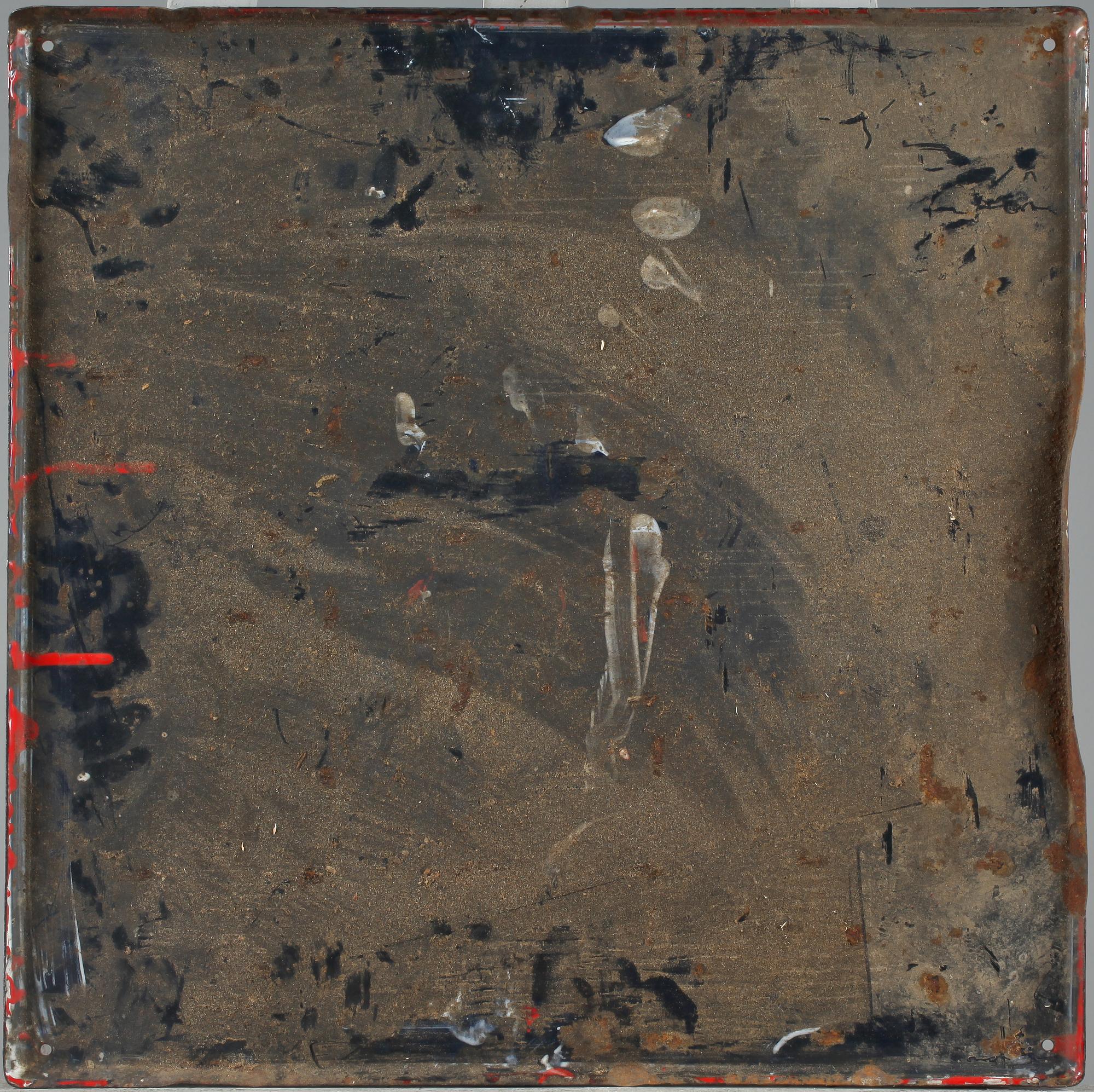 REKLAMSKYLT, emalj, omkring 1900-talets mitt.