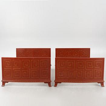 Axel Einar Hjorth, a pair of "Åbo" bed frames, Nordiska Kompaniet, Swedish Grace, 1920s-30s.