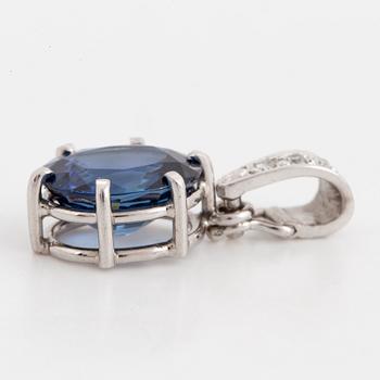 HÄNGE, 18K vitguld med safir ca 2,9 ct och  briljanter.