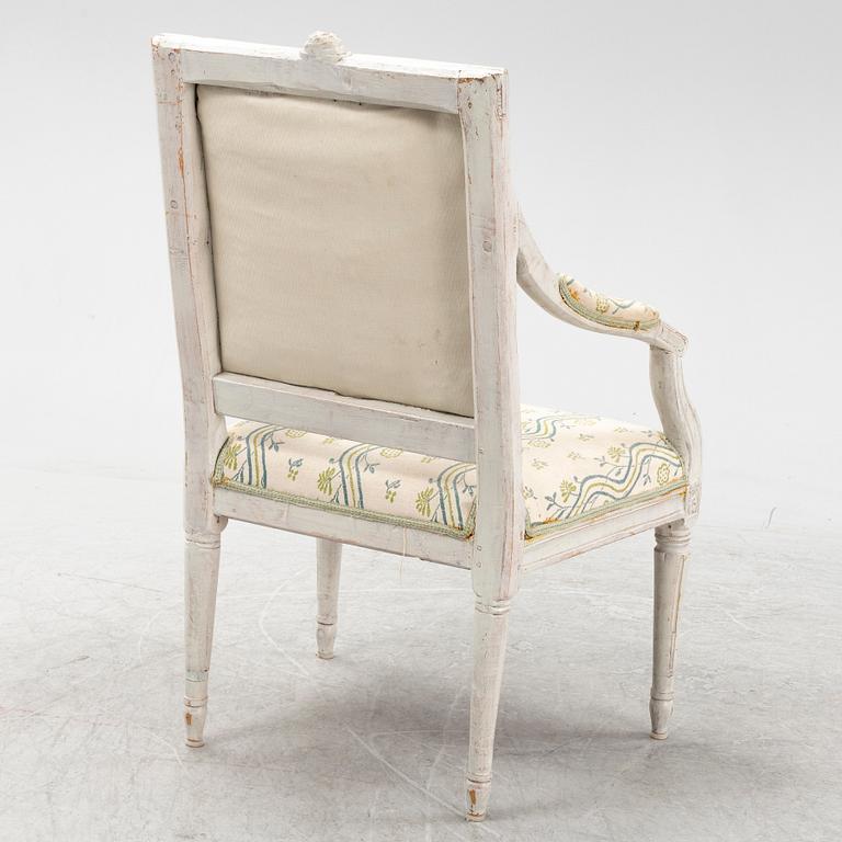 A Gustavian Armchair, late 18th century.