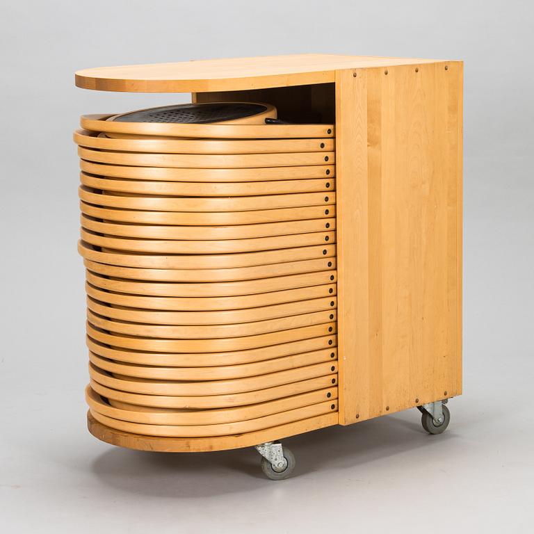 Börge Lindau, 22 'Sparta' folding chairs for Blå Station. Designed in 1993.