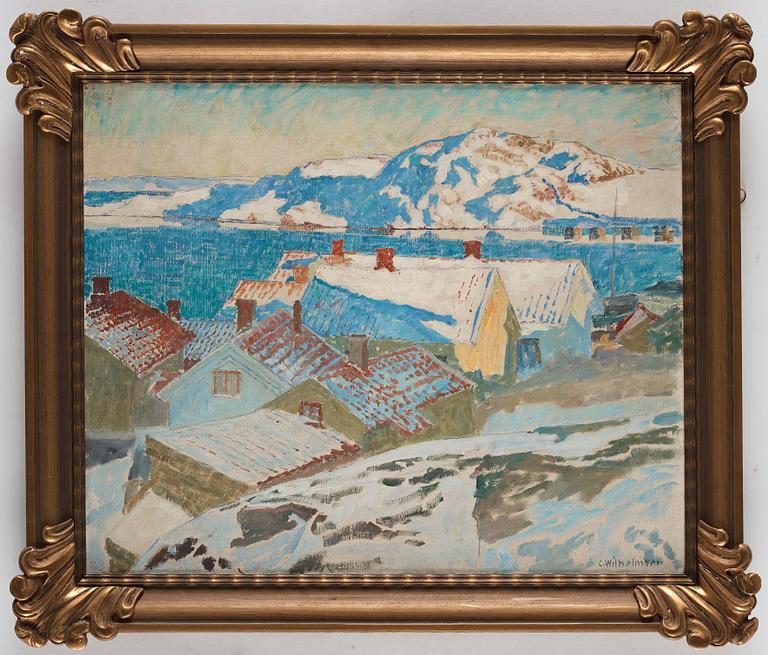 Carl Wilhelmson, "Vinterlandskap" (Vy från Kvarnberget, Fiskebäckskil).