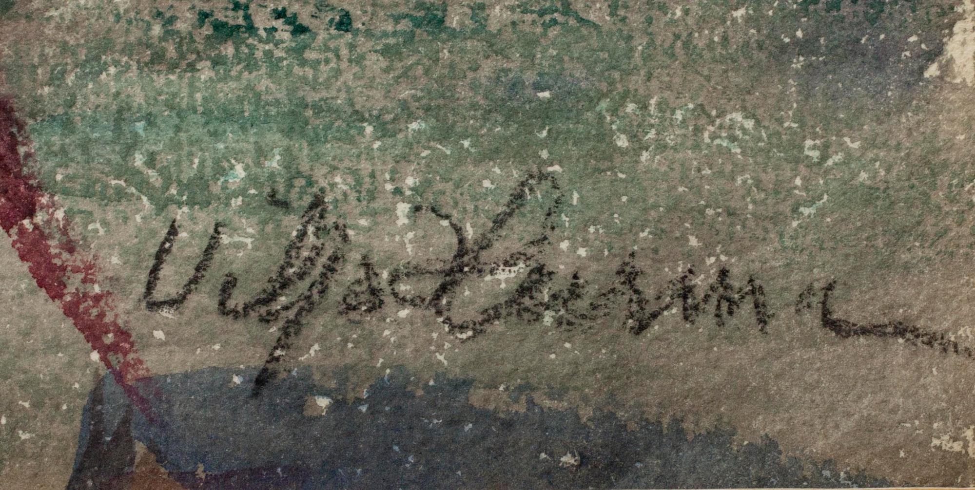VILJO HURME, akvarell, signerad.