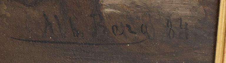 ALFRED BERG, olja på duk,  signerad och daterad 84 (1884).