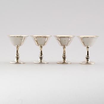 COCKTAILGLAS, 12 st, silver, MGAB, Uppsala 1969. Vikt ca 709 gram.