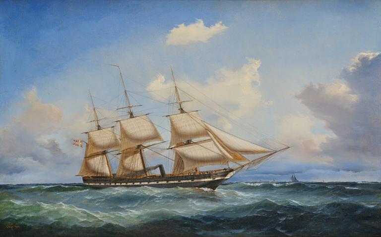 Carl Julius Emil Olsen, Steam frigate under sail.