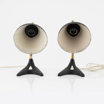 A pair of table lights / wall lights, EWÅ, Värnamo, mid 20th Century.