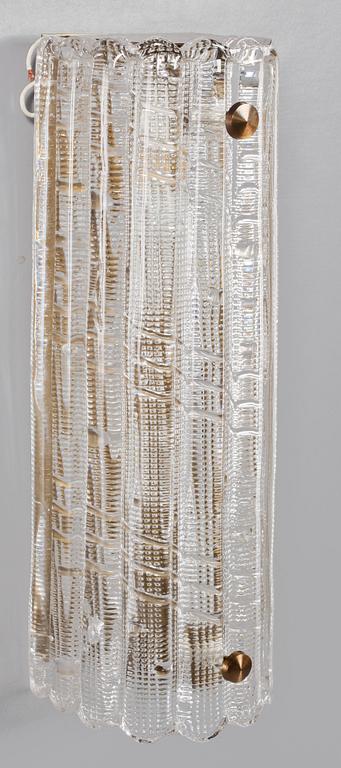 VÄGGLAMPOR, ett par, Carl Fagerlund, Fagerlund, Orrefors, 1900-talets andra hälft.