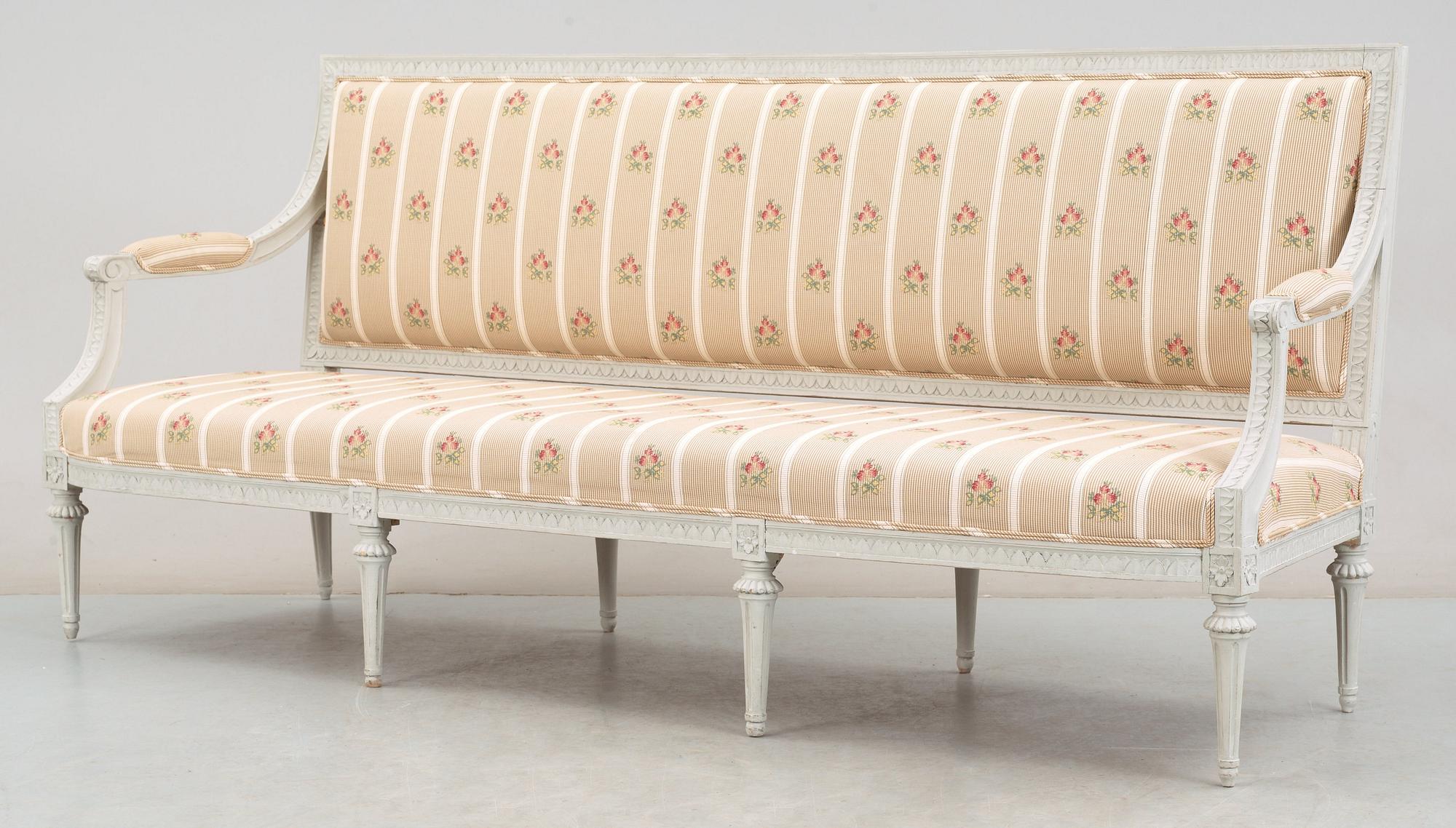 SOFFA, av Johan Lindgren (mästare i Stockholm 1770-1800). Gustaviansk.