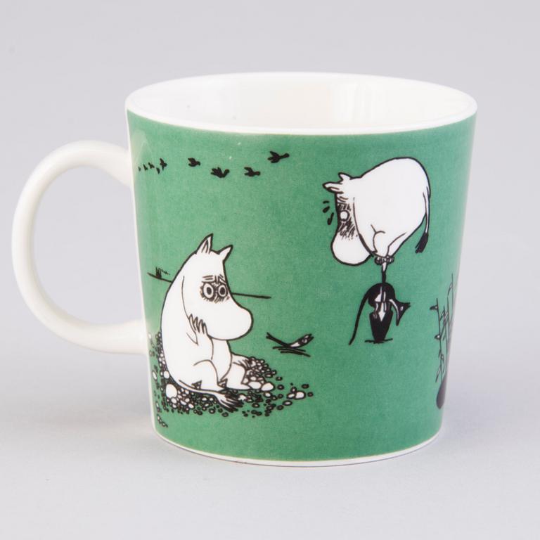 MOOMIN-MUG, porcelain, 'Mug dark green', Moomin Characters, Arabia 1991-1996.