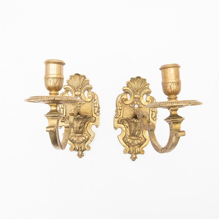 Wall sconces, a pair, bronze, Louis XV.