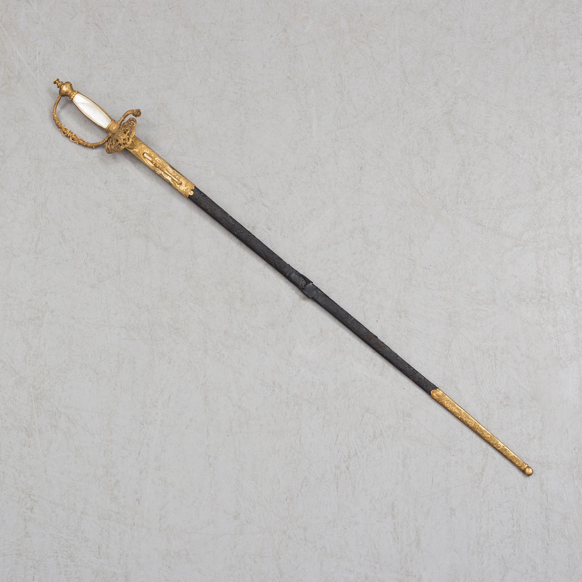 A small sword from the United Kingdoms of Sweden and Norway, second half of the 19th century.
