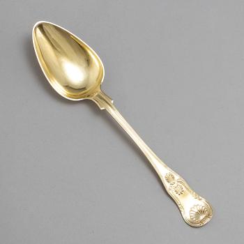 A gilt silver spoon, 'Kings Pattern', GW Richter, 1849.