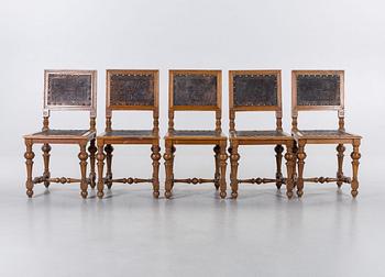 FIVE NEO BAROQUE CHAIRS, late 19th century.