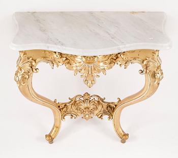 SPEGEL med KONSOLBORD. Nyrokoko. 1800-talets slut.